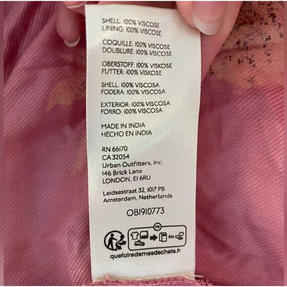 NWT Free People Adella Floral Mini Dress Pink Rose M Boho Cottagecore $128 - Picture 7 of 11